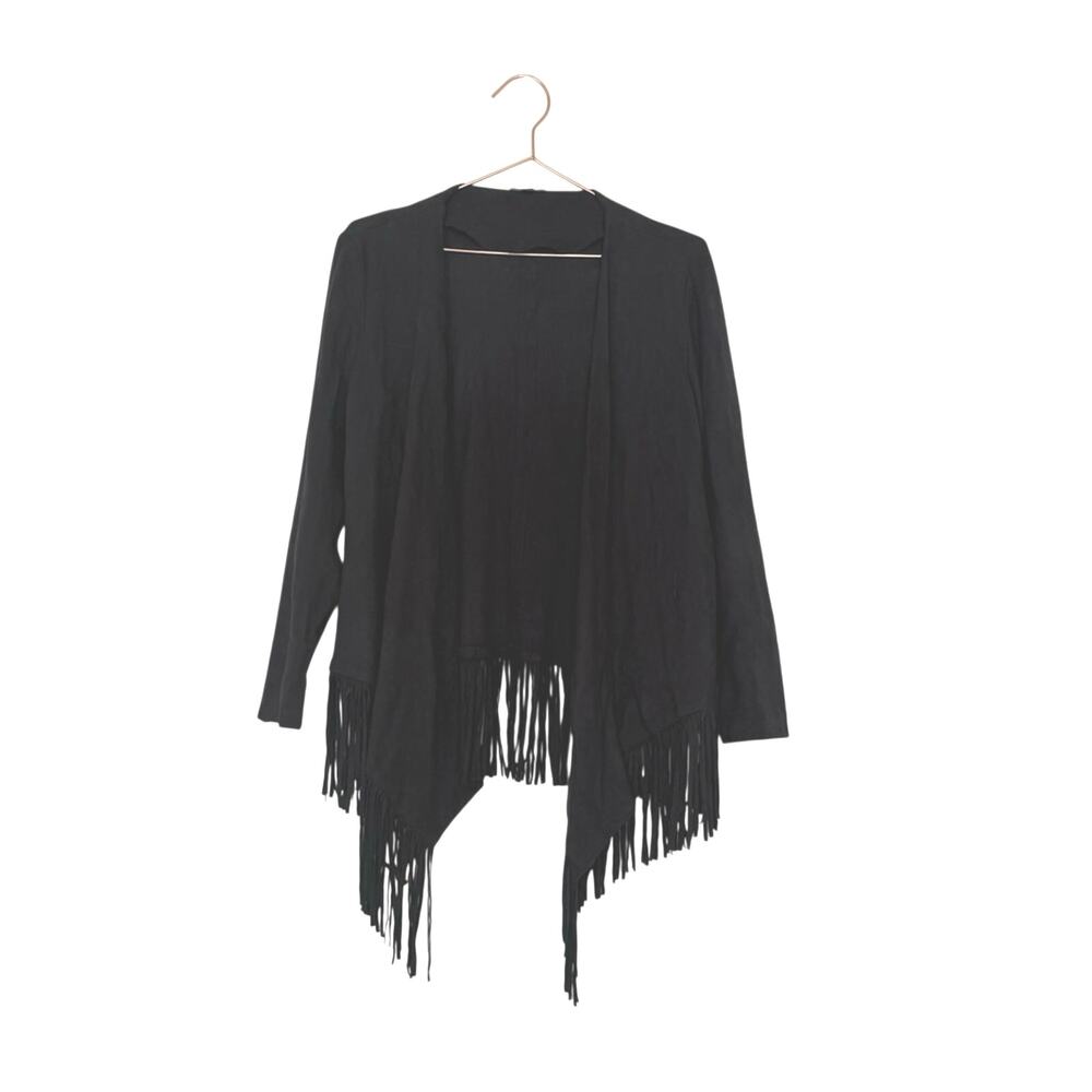Umgee lace oversized Black Women's Fringe poncho size 1XL/2XL